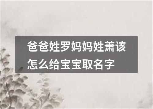 爸爸姓罗妈妈姓萧该怎么给宝宝取名字