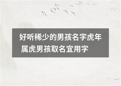 好听稀少的男孩名字虎年 属虎男孩取名宜用字