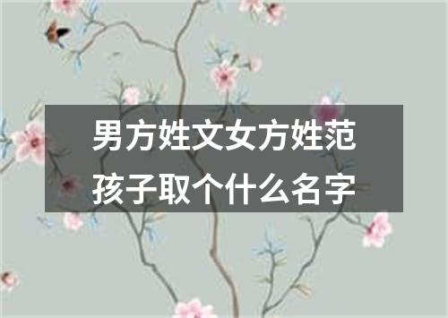 男方姓文女方姓范孩子取个什么名字