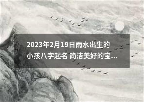 2023年2月19日雨水出生的小孩八字起名 简洁美好的宝宝取名