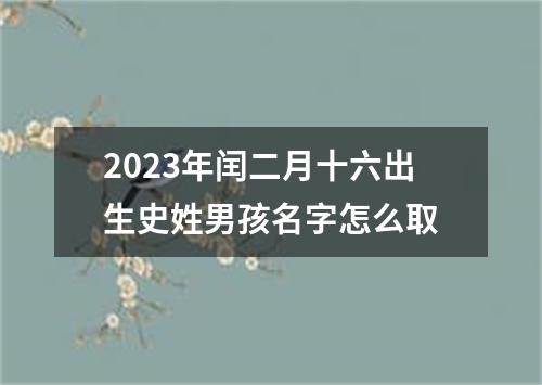 2023年闰二月十六出生史姓男孩名字怎么取
