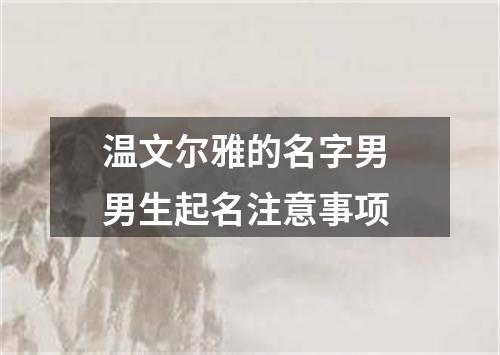 温文尔雅的名字男 男生起名注意事项