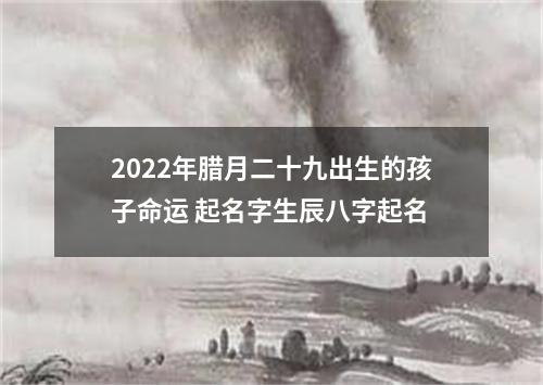 2022年腊月二十九出生的孩子命运 起名字生辰八字起名