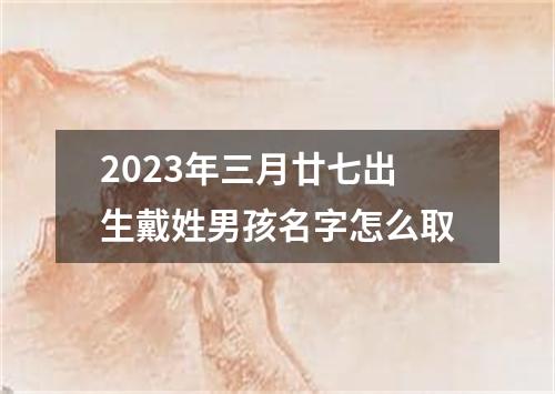 2023年三月廿七出生戴姓男孩名字怎么取
