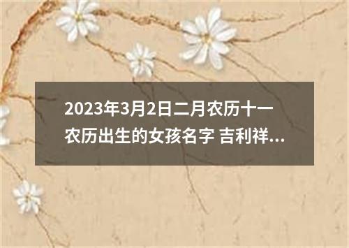 2023年3月2日二月农历十一农历出生的女孩名字 吉利祥和的女宝名字