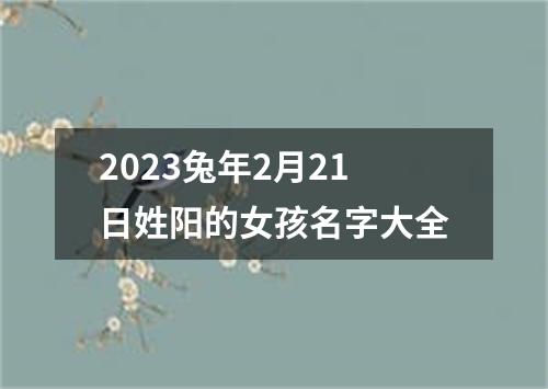 2023兔年2月21日姓阳的女孩名字大全