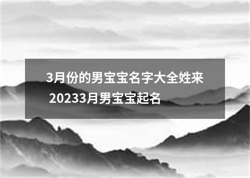 3月份的男宝宝名字大全姓来 20233月男宝宝起名
