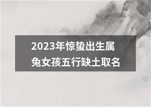 2023年惊蛰出生属兔女孩五行缺土取名