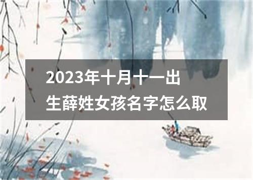 2023年十月十一出生薛姓女孩名字怎么取