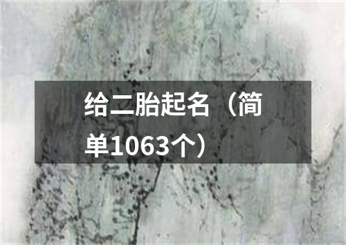 给二胎起名(简单1063个)