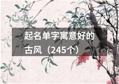 起名单字寓意好的古风（245个）