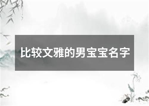 比较文雅的男宝宝名字