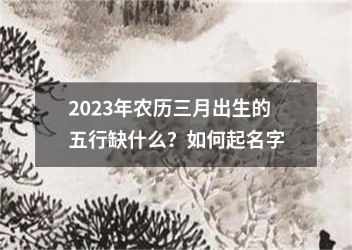 2023年农历三月出生的五行缺什么？如何起名字