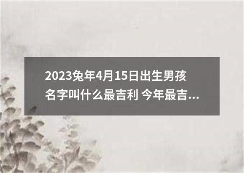 2023兔年4月15日出生男孩名字叫什么最吉利 今年最吉利的男孩名字推荐