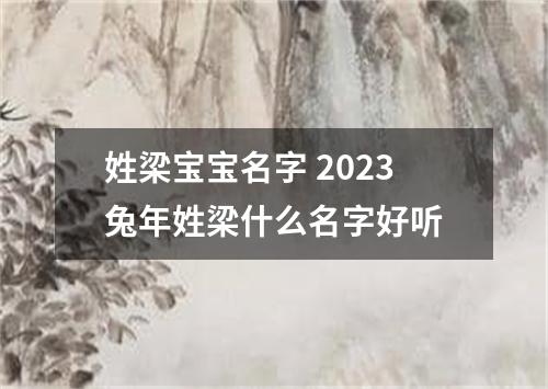 姓梁宝宝名字 2023兔年姓梁什么名字好听