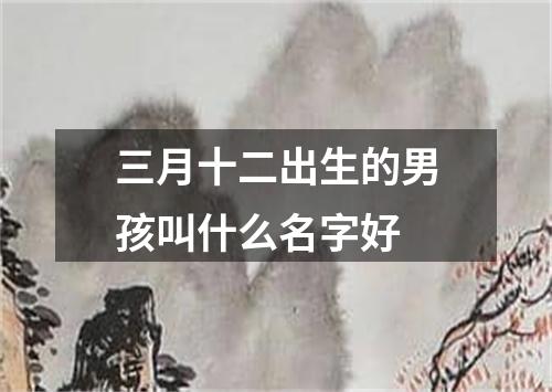 三月十二出生的男孩叫什么名字好
