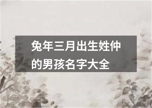 兔年三月出生姓仲的男孩名字大全