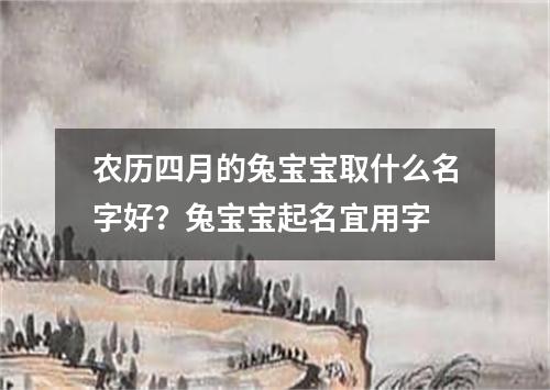 农历四月的兔宝宝取什么名字好？兔宝宝起名宜用字
