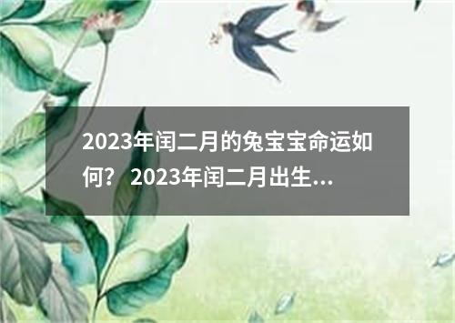 2023年闰二月的兔宝宝命运如何？ 2023年闰二月出生的男宝宝名字-闰二月生的男孩命运