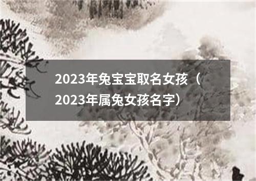 2023年兔宝宝取名女孩（2023年属兔女孩名字）