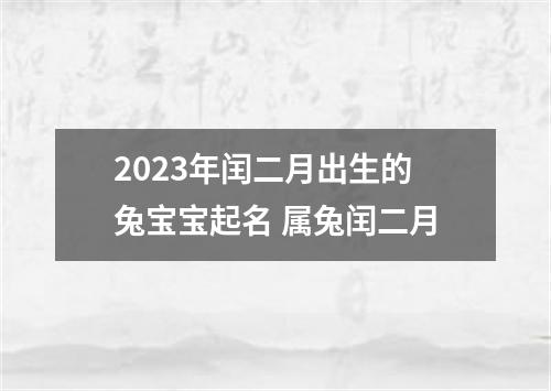 2023年闰二月出生的兔宝宝起名 属兔闰二月