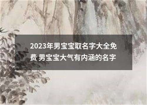 2023年男宝宝取名字大全免费 男宝宝大气有内涵的名字