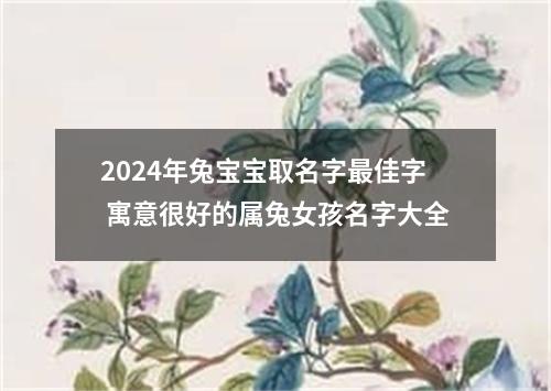 2024年兔宝宝取名字最佳字 寓意很好的属兔女孩名字大全