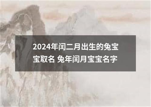 2024年闰二月出生的兔宝宝取名 兔年闰月宝宝名字