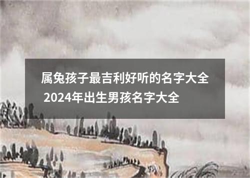 属兔孩子最吉利好听的名字大全 2024年出生男孩名字大全