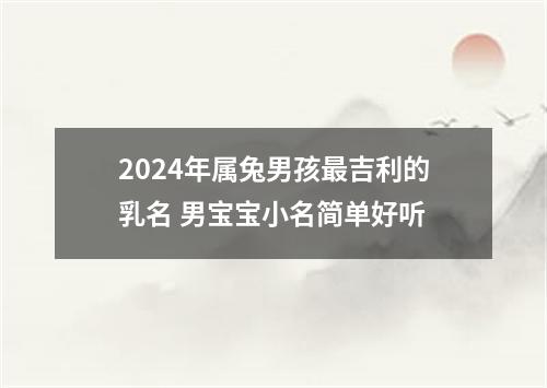 2024年属兔男孩最吉利的乳名 男宝宝小名简单好听