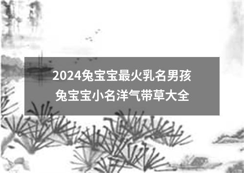 2024兔宝宝最火乳名男孩 兔宝宝小名洋气带草大全