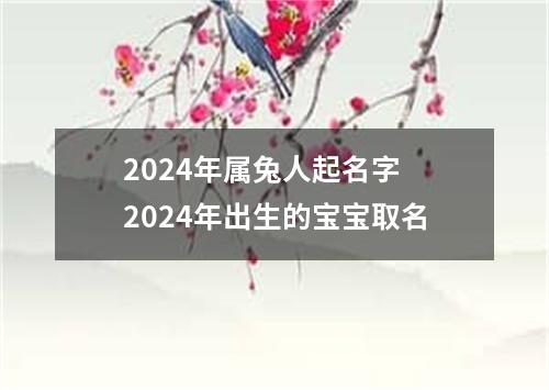 2024年属兔人起名字 2024年出生的宝宝取名
