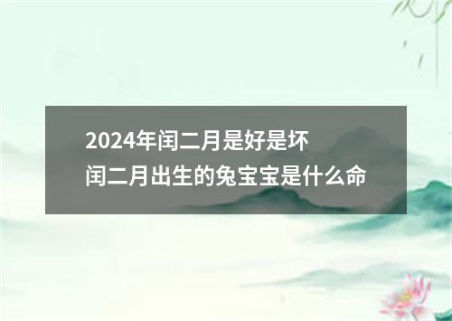 2024年闰二月是好是坏 闰二月出生的兔宝宝是什么命