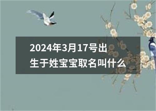 2024年3月17号出生于姓宝宝取名叫什么