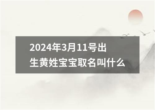 2024年3月11号出生黄姓宝宝取名叫什么