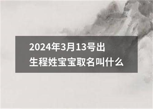 2024年3月13号出生程姓宝宝取名叫什么