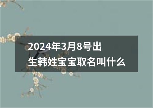 2024年3月8号出生韩姓宝宝取名叫什么
