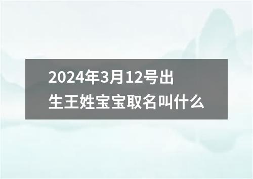 2024年3月12号出生王姓宝宝取名叫什么