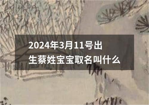 2024年3月11号出生蔡姓宝宝取名叫什么