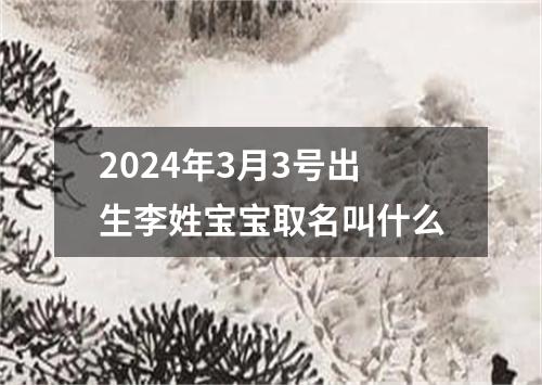 2024年3月3号出生李姓宝宝取名叫什么