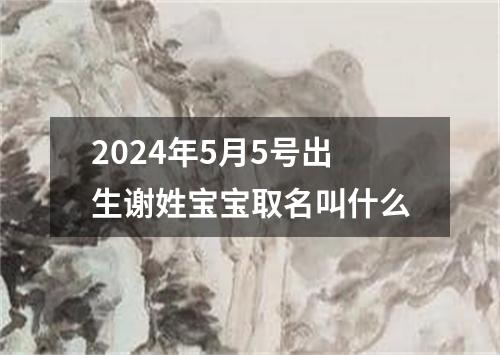 2024年5月5号出生谢姓宝宝取名叫什么