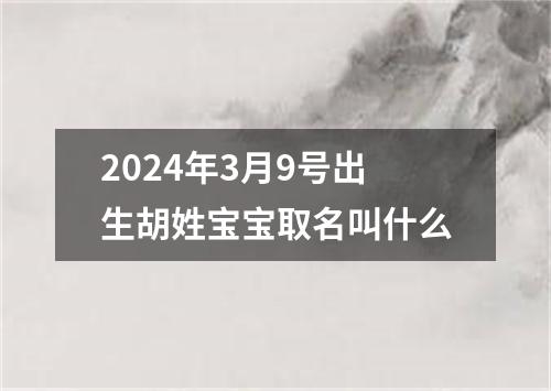 2024年3月9号出生胡姓宝宝取名叫什么