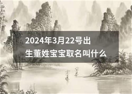 2024年3月22号出生董姓宝宝取名叫什么