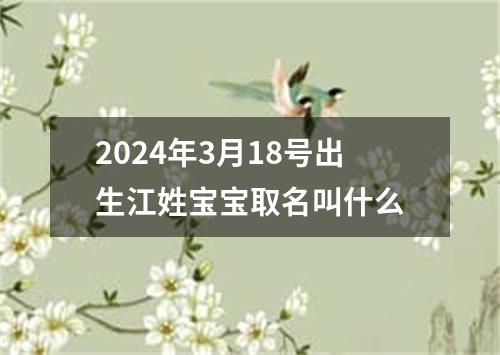 2024年3月18号出生江姓宝宝取名叫什么