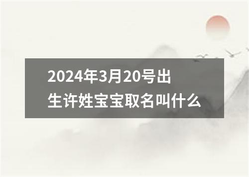 2024年3月20号出生许姓宝宝取名叫什么