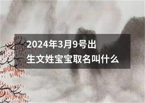 2024年3月9号出生文姓宝宝取名叫什么