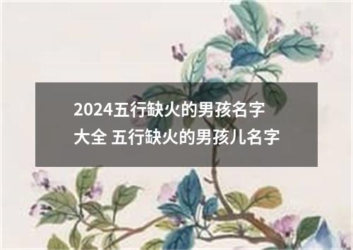 2024五行缺火的男孩名字大全 五行缺火的男孩儿名字