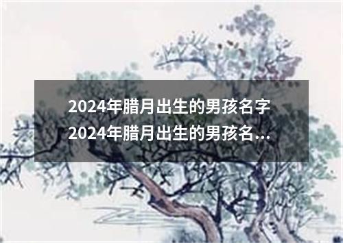 2024年腊月出生的男孩名字 2024年腊月出生的男孩名字大全