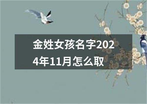 金姓女孩名字2024年11月怎么取