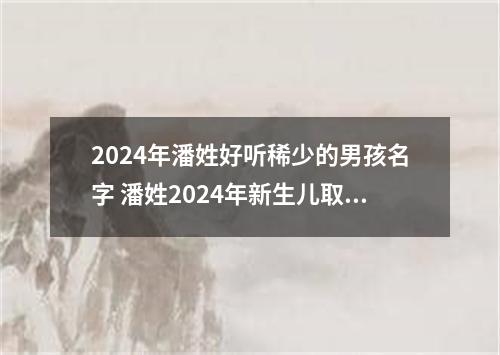 2024年潘姓好听稀少的男孩名字 潘姓2024年新生儿取名字